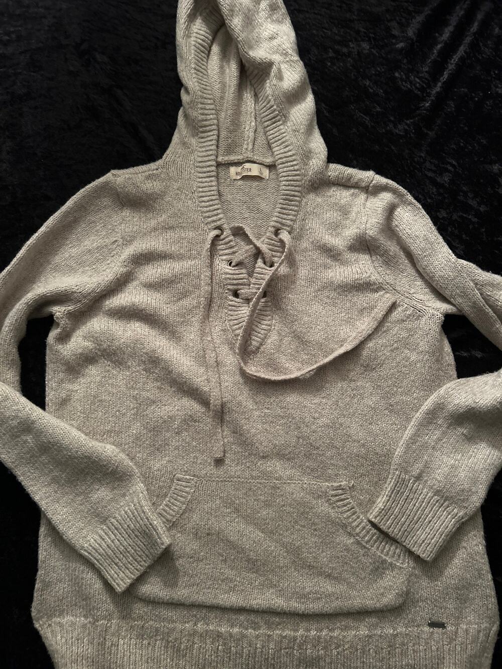 Hollister Hooded Sweater Women's Large Oatmeal